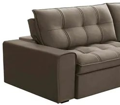 Sofá Retrátil Reclinável 3 Lugares 250cm Argon F05 Veludo Castor - Mpo