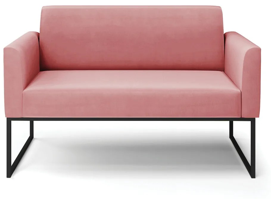 Sofá 2 Lugares Namoradeira Marisa Industrial Preto Suede D03 - D'Rossi - Rose
