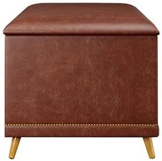 Calçadeira Baú Solteiro 90cm com Tachas Imperial J02 Facto Marrom - Mp
