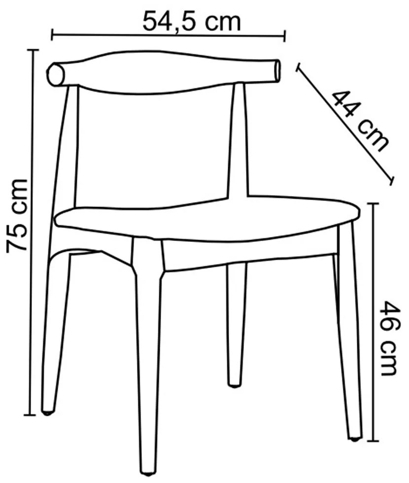 Kit 5 Cadeiras Decorativas Sala e Escritório Nami Madeira Bege G56 - Gran Belo