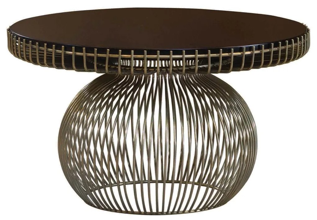 Mesa de Apoio Carinna Redonda Tampo Vidro Pintado Base Aço Carbono Pintado