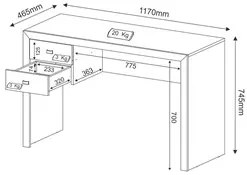Mesa para Escritório 02 Gavetas ME4123 Nogal - Tecno Mobili