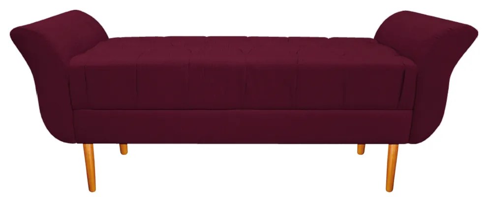 Recamier Estofado Ari 160 cm Queen Size Suede Bordô - ADJ Decor