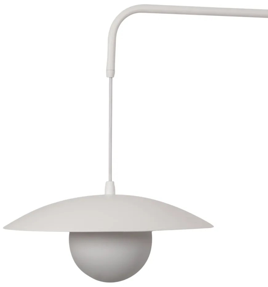 Arandela Zen 40X69,9X40Cm 1Xg9 Braço Haste E Cúpula Alumínio E Globo Ø... (BT - Branco Texturizado)