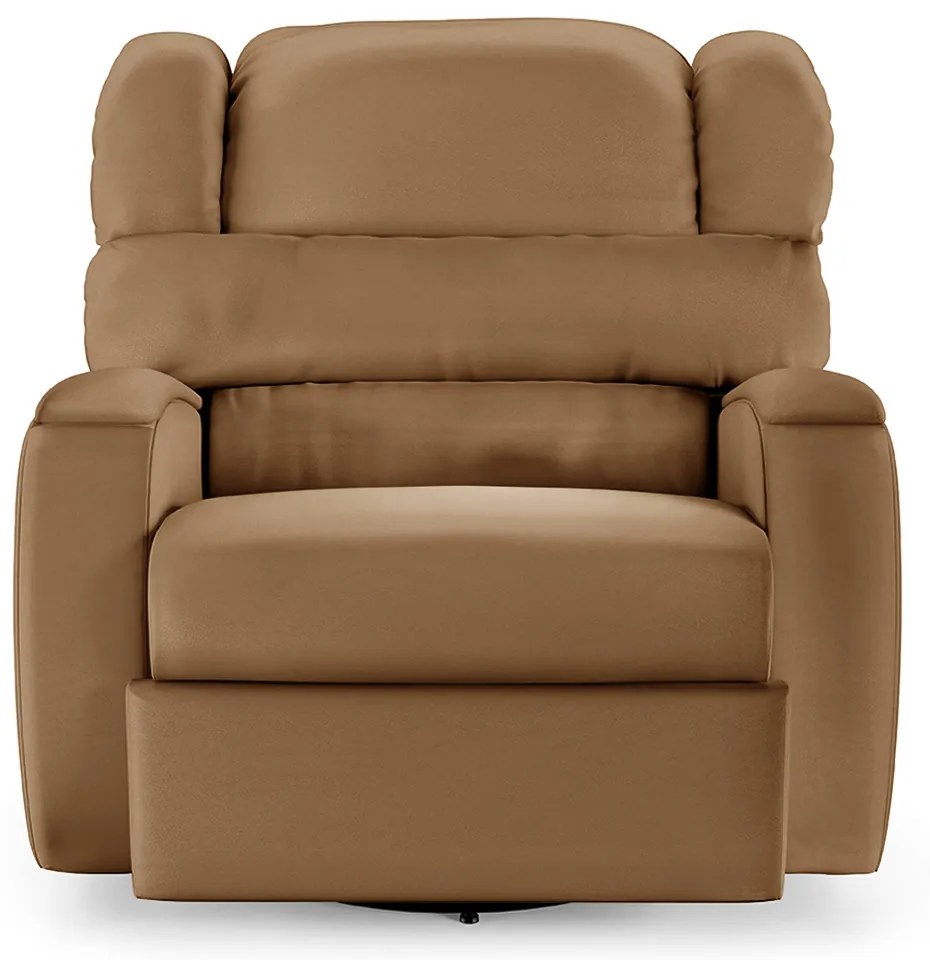 Poltrona do Papai Sala de Cinema Reclinável Kylie Glider Manual Giratória Massagem USB PU Caramelo G23