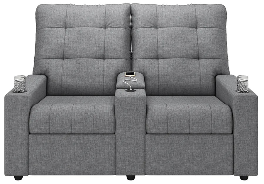 Poltrona Reclinável Para Cinema Parma 2 Lugares Baú USB Linho FH1 - D'Rossi - Cinza