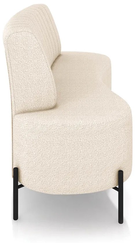 Sofá 2 Lugares Orgânico 135cm Maraú Bouclê K01 - D'Rossi - Bege - Ferro Preto