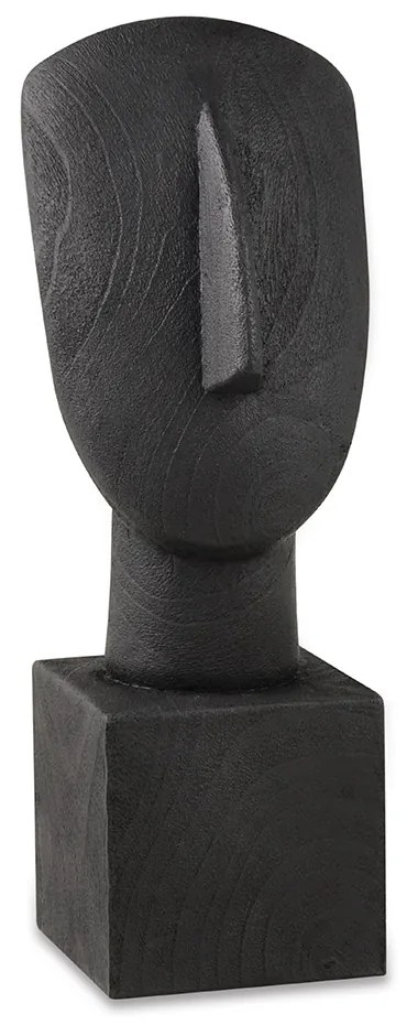 Escultura Decorativa "Face" Em Poliresina Preto 42x14,5 Cm - D'Rossi