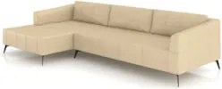 Sofá 4 Lugares 306cm Com Chaise Esquerdo Eko Couro Bege Z55 - Mpozenat