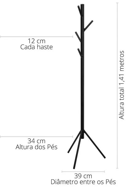 Cabideiro de Chão Mancebo Retrô Martyn Design Vermelho