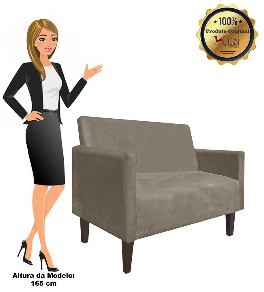 NAMORADEIRA JADE 02 LUGARES SUEDE MARROM