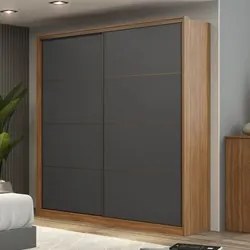 Guarda Roupa Casal 2 Portas 3 Gavetas Belga D02 Amendola/Grafito - Mpo