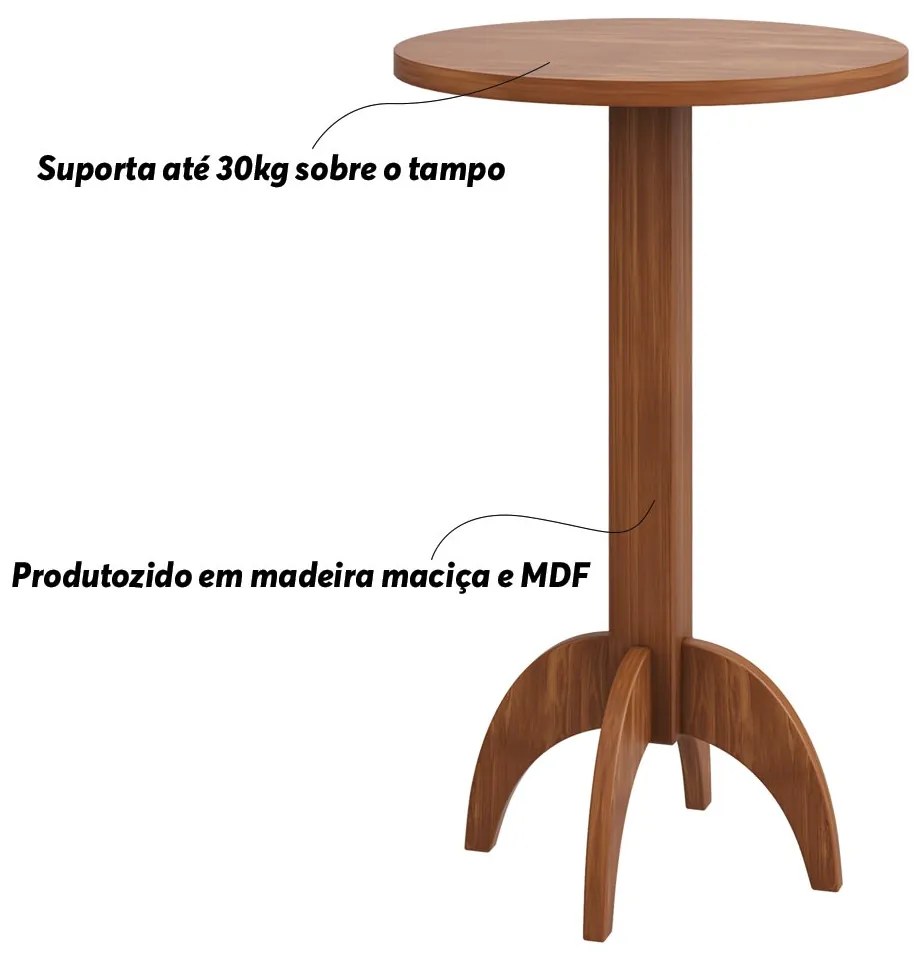 Mesa Decorativa Bistrô Dionísio 65X65 Redondo Imbuia G42 - Gran Belo