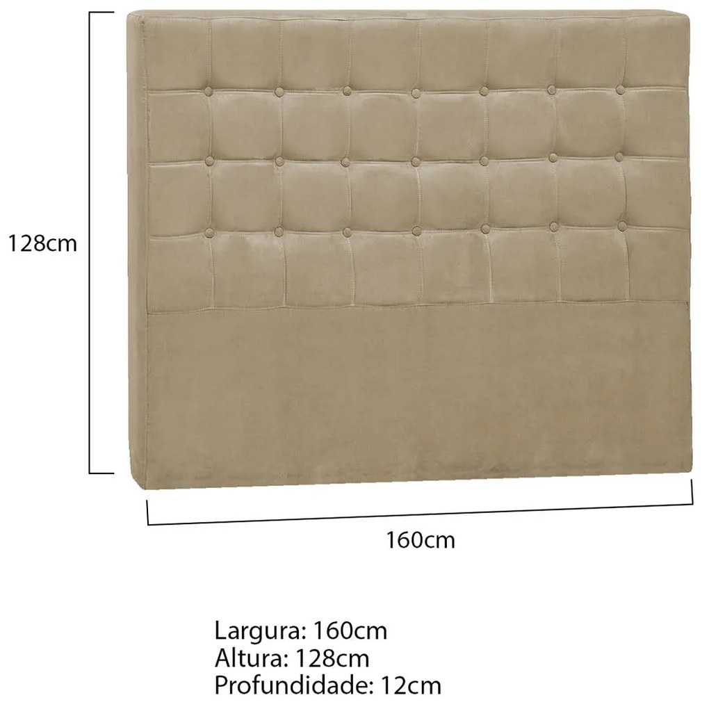 Cabeceira Queen Pequim P04 160 cm Suede - ADJ Decor