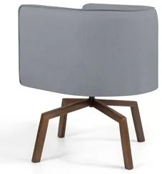 Kit 2 Poltronas Decorativas Base Ka Madeira Betina C-416 Linho Cinza E
