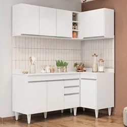 Armário de Cozinha Modulado de Canto Esquerdo 4 Peças CP47 Balcão com