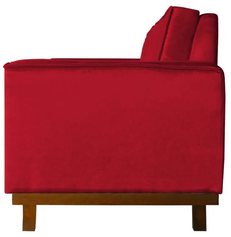 Sofá Dubai 2 Lugares Decorativo 1,50 m Sala Veludo Vermelho