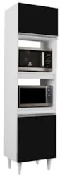 Paneleiro Cozinha Torre Quente 56cm Colorado Branco/Preto - Lumil Móve