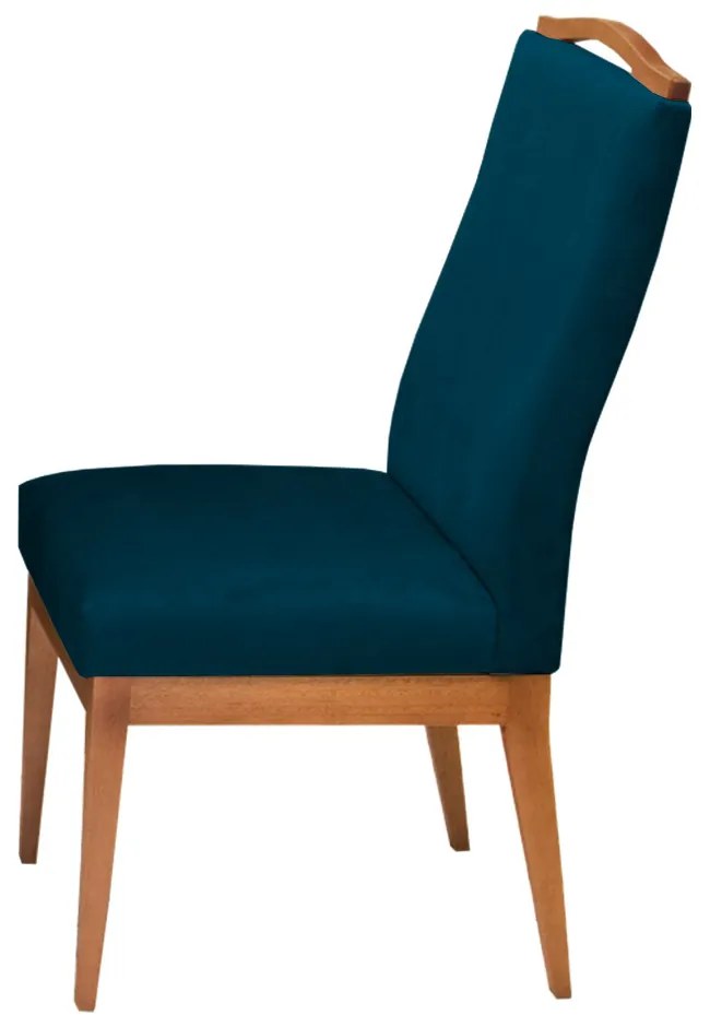 Conjunto 8 Cadeiras Decorativa Lara Veludo Azul Marinho