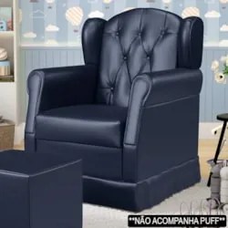 Poltrona de Amamentação Balanço Lucy Z39 Sintético Azul Marinho - Mpoz