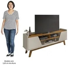 Rack Bancada para TV 65 Pol 160cm Titan B02 Off White/Naturalle - Mpoz