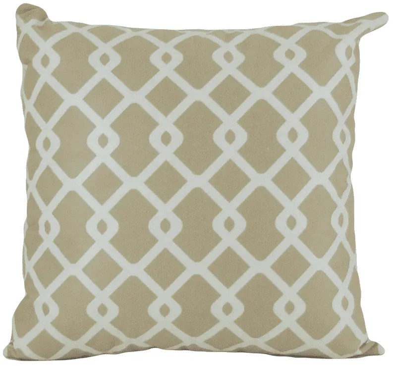 Capa almofada LYON Veludo estampado Geométrico Bege 43x43cm