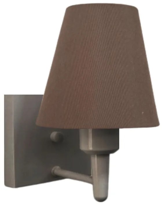 Arandela Quadrada Md-2034 Cinza Cúpula em Tecido Cone Café - Bivolt