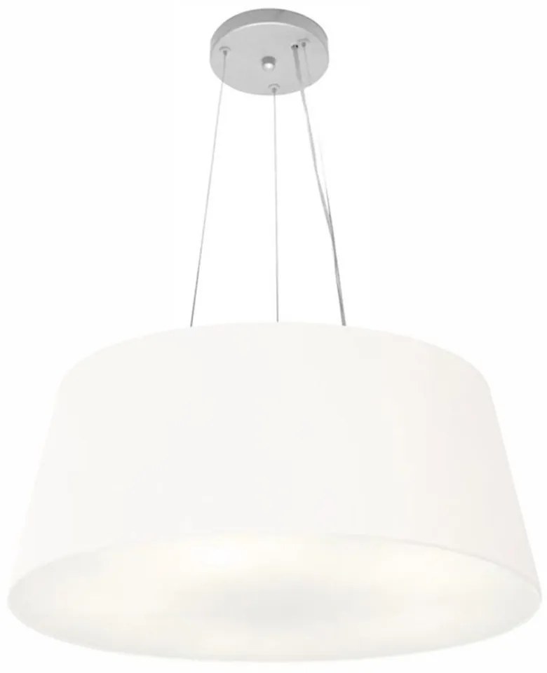 Lustre Pendente Cone Md-4062 Cúpula em Tecido 25/60x50cm Branco - Bivolt