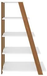 Mesa Escrivaninha em L Golden e Estante Livreiro Stela A06 Branco/Frei