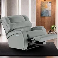 Poltrona do Papai Reclinável Kalie Elétrica Botão LED FH9 PU Cinza - M