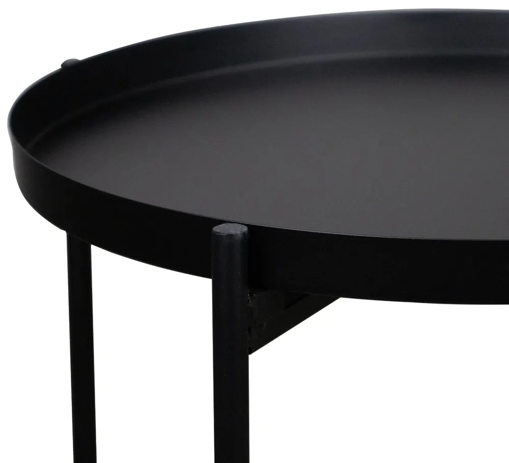 Mesa Lateral Multiuso Redonda Base Industrial Preto 40 Cm - D'Rossi