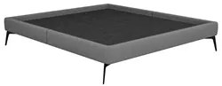 Cama Casal com Cabeceira 145cm Pés Metálicos Elisa S05 Linho Cinza - M