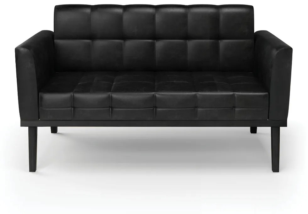 Poltrona Sala Decorativa Kit 2 Elisa Industrial Preto Sintético Pu Nozes D03 - D'Rossi