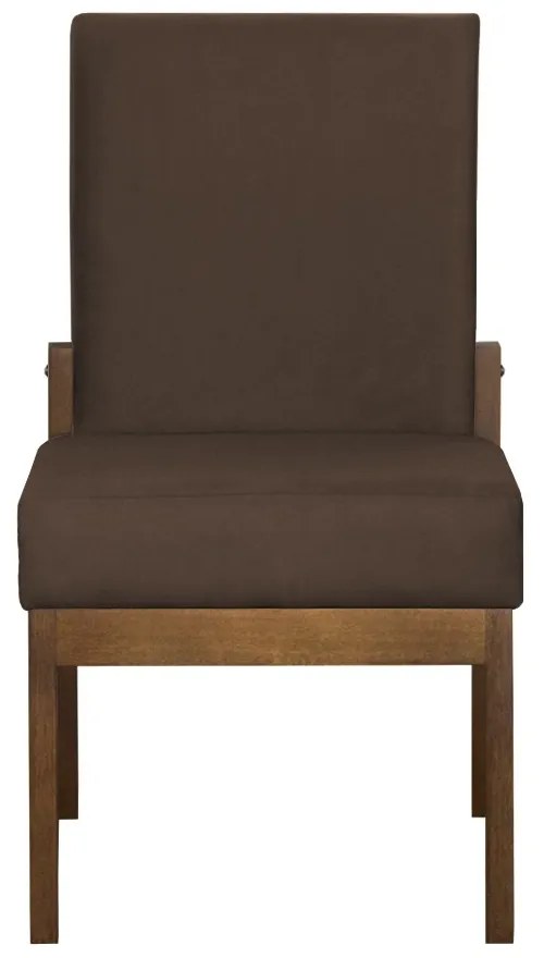 Kit 02 Cadeiras de Jantar Helena Suede Marrom - Decorar Estofados
