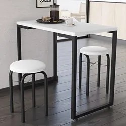 Conjunto Mesa de Cozinha Prattica Industrial 90cm com 2 Banquetas F02