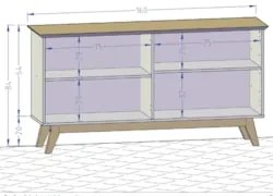 Buffet Aparador Sala de Estar 160cm 4 Portas Opala Cinamomo/Branco - B