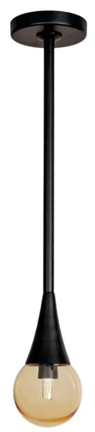 Pendente Jazz Single Rígido Haste Fixa 50Cm Ø11X47Cm Globo 10Cm 1Xg9 -... (BT - Branco Texturizado, Cristal (Transparente))