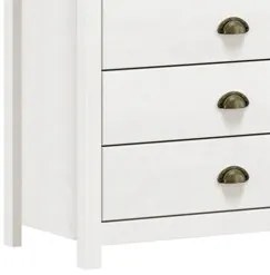 Cômoda para Quarto 4 Gavetas Estilo Americano 80cm Lázio F07 Branco/Ca