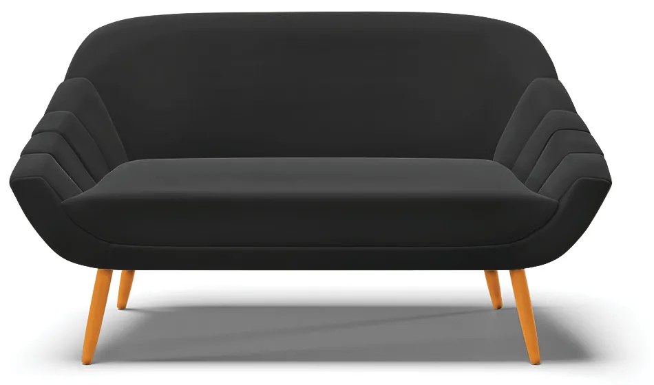 Kit 01 Namoradeira 02 Lugares e 02 Poltronas Giovana Suede Pés Palito Castanho - D'Rossi - Preto