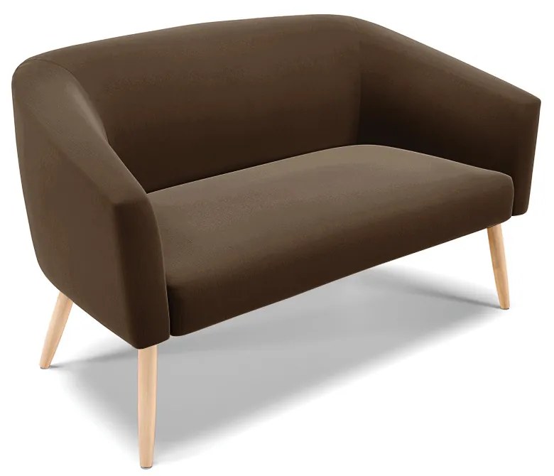 Namoradeira e 2 Poltronas Pé Palito Natural Stella Suede D03 - D'Rossi - Marrom