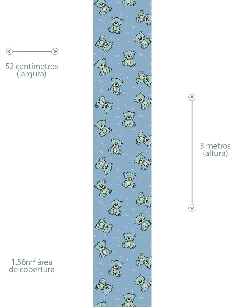 Papel de Parede Urso Azul