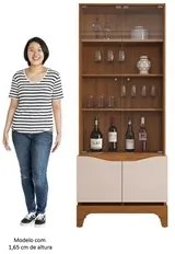Cristaleira para Sala de Jantar 4 Portas 74cm Alice D04 Freijó/Off Whi