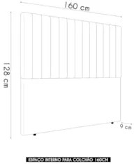 Cabeceira Cama Box Queen 160cm Estofada Plutus Saturno Grafite Z04 - M