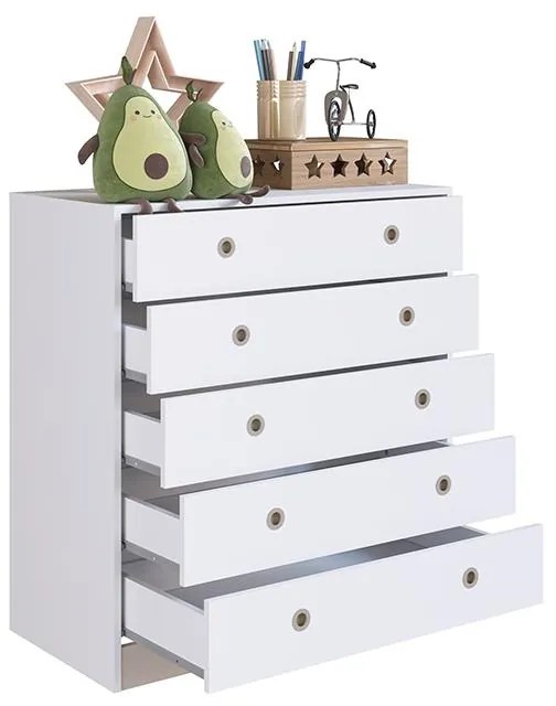 Cômoda Quarto Infantil Com 5 Gavetas Amore Meu Fofinho