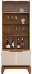 Cristaleira para Sala de Jantar 4 Portas 74cm Alice D04 Freijó/Off Whi