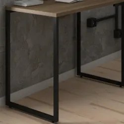 Mesa Escritório 120cm Estilo Industrial New Port Z34 Castanho - Mpozen