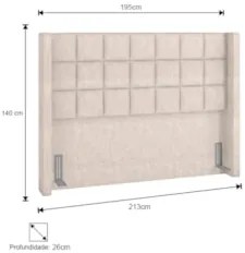 Cabeceira Cama Box Casal King 195cm Pisa Z37 Linho Cru - Mpozenato
