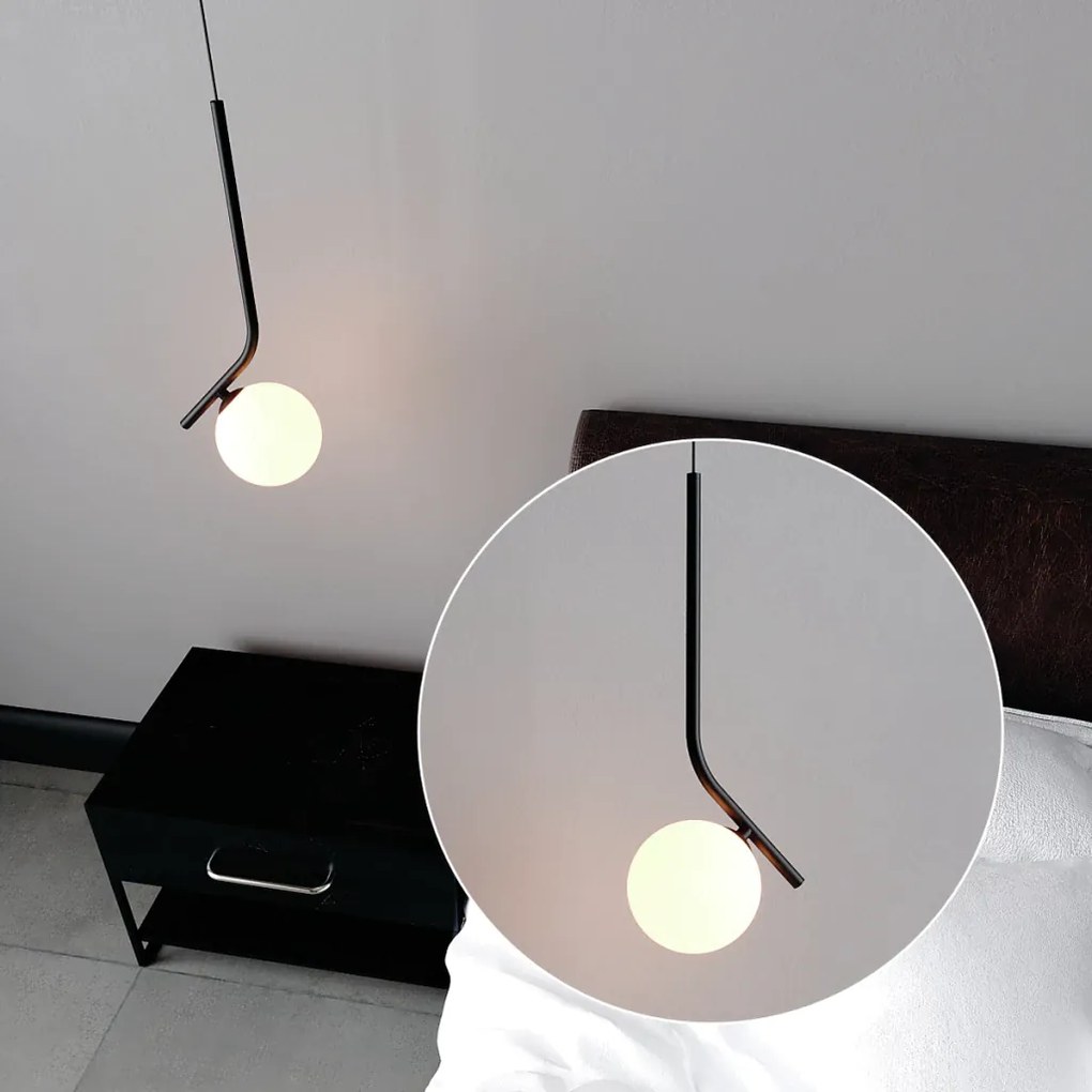 Pendente Angular Globo Ø12Cm C/ Rosca Alumínio 1Xg9 - Qimporta Pd2357 (CINZA FOSCO, FOSCO)