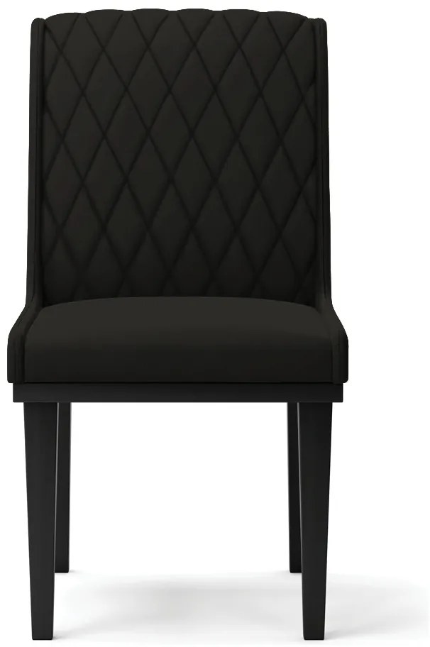 Cadeira Sala de Jantar Base Madeira Preto Kit 4 Sofia Suede Azul Marinho D03 - D'Rossi - Preto