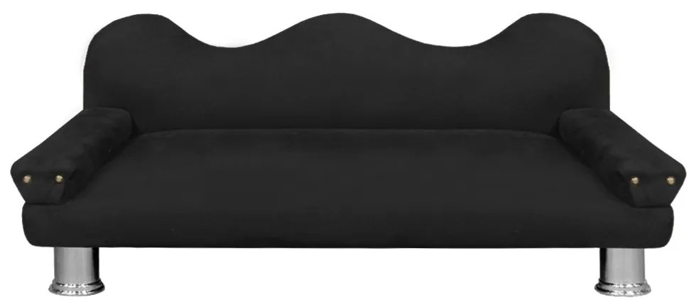 Cama Sofá Pet Meg Para Cães E Gatos Elegante e confortável Suede Preto